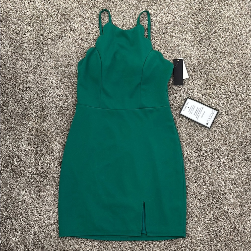 City Studio Green Halter Bodycon Mini Dress
